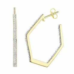 Cheapest 😉 Chrystina Hexagon Hoop Crystal Stud Earrings 👏