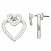 Best Sale 👍 Nine West Silver Tone Heart Front Back Earrings 🎉 -Valentine's Day Jewelry shop unnamed file 643