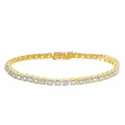 Deals 🌟 Unbranded Sterling Silver 1 Carat T.W. Diamond Tennis Bracelet Yellow ⌛ -Valentine's Day Jewelry shop unnamed file 7