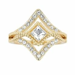 Best Pirce π€© Brilliance Square Crystal Chevron Textured Ring π