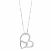 Best deal ❤️ Delicate Diamonds Sterling Silver 1/10 Carat T.W. Diamond Double Heart Pendant Necklace 🎁