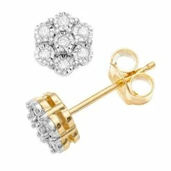 Budget 😉 Diamond Brilliance Sterling Silver 1/10 Carat T.W. Diamond Cluster Stud Earrings 💯 -Valentine's Day Jewelry shop unnamed file 718