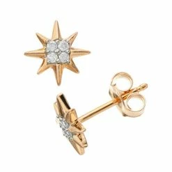 Flash Sale ⭐ Diamond Brilliance Sterling Silver 1/10 Carat T.W. Diamond Starburst Stud Earrings 🌟