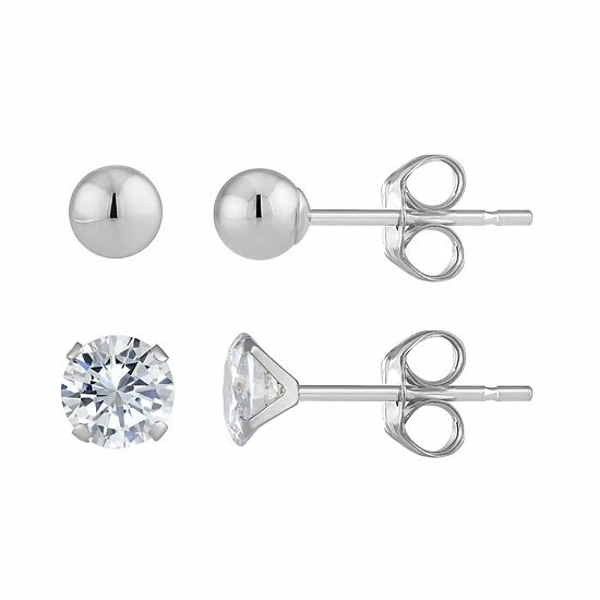 Discount 👏 Taylor Grace 10k Gold 4 Mm Ball & 5 Mm Cubic Zirconia Stud Earring Set ✨ 4 Discount 👏 Taylor Grace 10k Gold 4 Mm Ball & 5 Mm Cubic Zirconia Stud Earring Set ✨ - Image 2