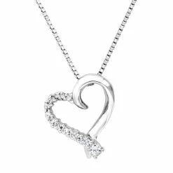 Cheapest π₯° DiamonLuxe Sterling Silver .32-ct. T.W. Simulated Diamond Heart Journey Pendant π₯