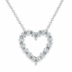Cheap π€© DiamonLuxe Sterling Silver 5/8 Carat T.W. Simulated Diamond Heart Pendant π