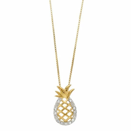 Discount 🧨 Delicate Diamonds Sterling Silver 1/10 Carat T.W. Diamond Pineapple Pendant Necklace 😉 3 Discount 🧨 Delicate Diamonds Sterling Silver 1/10 Carat T.W. Diamond Pineapple Pendant Necklace 😉