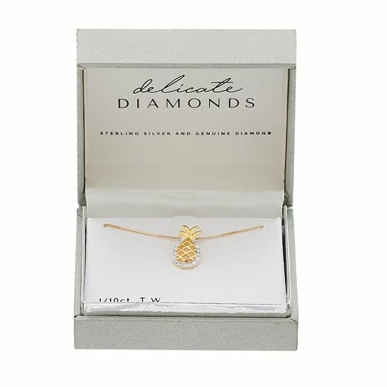 Discount 🧨 Delicate Diamonds Sterling Silver 1/10 Carat T.W. Diamond Pineapple Pendant Necklace 😉 4 Discount 🧨 Delicate Diamonds Sterling Silver 1/10 Carat T.W. Diamond Pineapple Pendant Necklace 😉 - Image 2