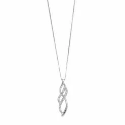 Deals β¨ Delicate Diamonds Sterling Silver 1/10 Carat T.W. Diamond Double Infinity Pendant Necklace π