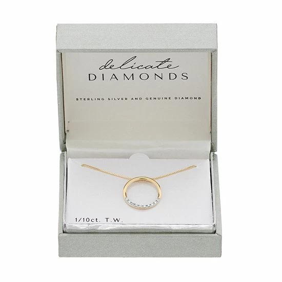 Discount π Delicate Diamonds Sterling Silver 1/10 Carat T.W. Diamond Circle Pendant Necklace π 4 Discount π Delicate Diamonds Sterling Silver 1/10 Carat T.W. Diamond Circle Pendant Necklace π - Image 2