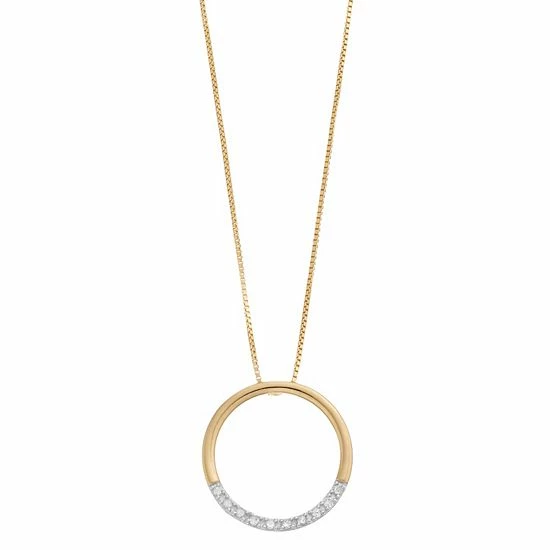 Discount π Delicate Diamonds Sterling Silver 1/10 Carat T.W. Diamond Circle Pendant Necklace π 7 Discount π Delicate Diamonds Sterling Silver 1/10 Carat T.W. Diamond Circle Pendant Necklace π - Image 5
