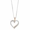Cheapest ❤️ Delicate Diamonds Sterling Silver 1/10 Carat T.W. Diamond Open Heart Pendant Necklace 🥰 -Valentine's Day Jewelry shop unnamed file 777