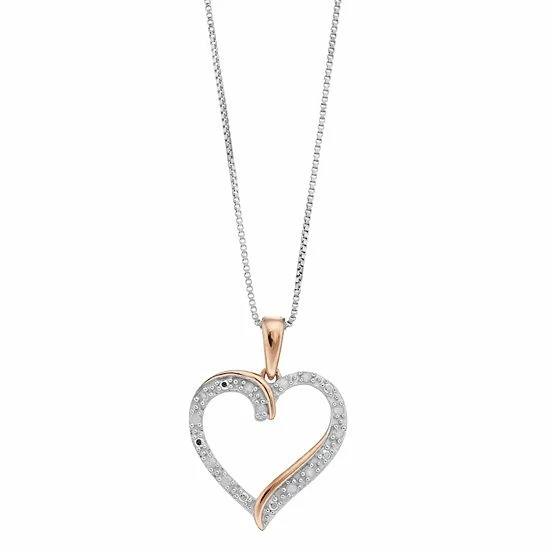 Cheapest ❤️ Delicate Diamonds Sterling Silver 1/10 Carat T.W. Diamond Open Heart Pendant Necklace 🥰 3 Cheapest ❤️ Delicate Diamonds Sterling Silver 1/10 Carat T.W. Diamond Open Heart Pendant Necklace 🥰