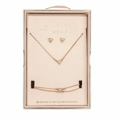 Cheap ✔️ LC Lauren Conrad Crystal Heart Necklace, Earring & Bracelet Set 🌟