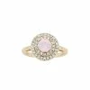 Brand new 🎁 Brilliance Simulated Rosewater Opal Crystal Double Halo Ring ⌛ -Valentine's Day Jewelry shop unnamed file 829