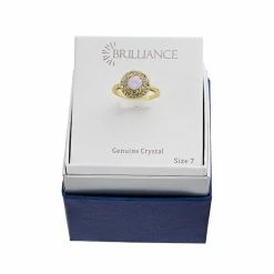 Brand new 🎁 Brilliance Simulated Rosewater Opal Crystal Double Halo Ring ⌛ -Valentine's Day Jewelry shop unnamed file 831