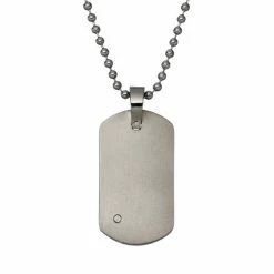 Best Sale 😍 Unbranded Diamond Accent Titanium 🦮 Dog Tag - Men ⭐