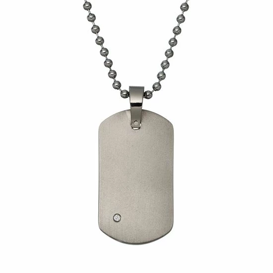 Best Sale 😍 Unbranded Diamond Accent Titanium 🦮 Dog Tag - Men ⭐ 3 Best Sale 😍 Unbranded Diamond Accent Titanium 🦮 Dog Tag - Men ⭐