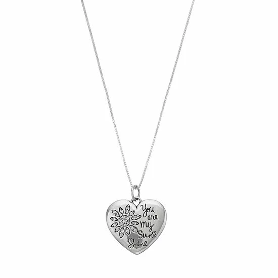 Deals π Timeless Sterling Silver Cubic Zirconia "You Are My Sunshine" Heart Pendant Necklace β 3 Deals π Timeless Sterling Silver Cubic Zirconia "You Are My Sunshine" Heart Pendant Necklace β