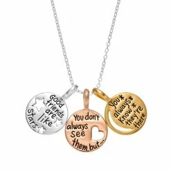Outlet 🛒 Timeless Sterling Silver Tri-Tone "Good Friends" Triple Disc Pendant Necklace 🌟