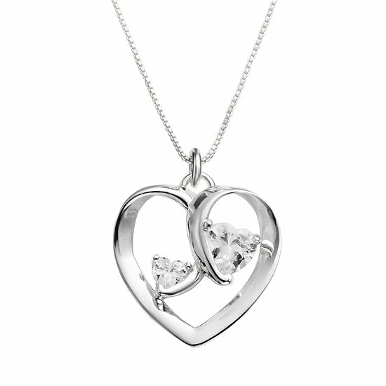 Cheap ๐ฏ Timeless Sterling Silver Cubic Zirconia "Two Hearts One Love" Pendant ๐ 3 Cheap ๐ฏ Timeless Sterling Silver Cubic Zirconia "Two Hearts One Love" Pendant ๐