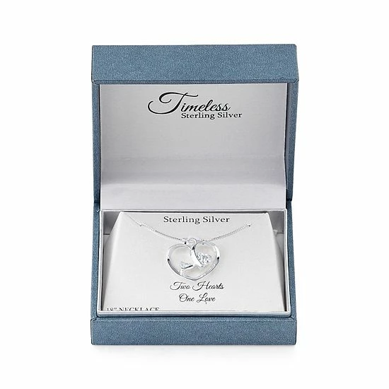 Cheap ๐ฏ Timeless Sterling Silver Cubic Zirconia "Two Hearts One Love" Pendant ๐ 4 Cheap ๐ฏ Timeless Sterling Silver Cubic Zirconia "Two Hearts One Love" Pendant ๐ - Image 2