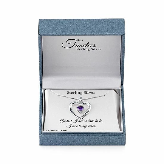 New ๐งจ Timeless Sterling Silver Cubic Zirconia "Mom I Love You" Heart Pendant Necklace โ๏ธ 4 New ๐งจ Timeless Sterling Silver Cubic Zirconia "Mom I Love You" Heart Pendant Necklace โ๏ธ - Image 2