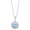 Best deal 🥰 RADIANT GEM Simulated Aquamarine & Diamond Accent Birthstone Pendant Necklace 🛒