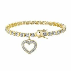 New 🔥 Sarafina Diamond Accent Heart Charm Bracelet ✨