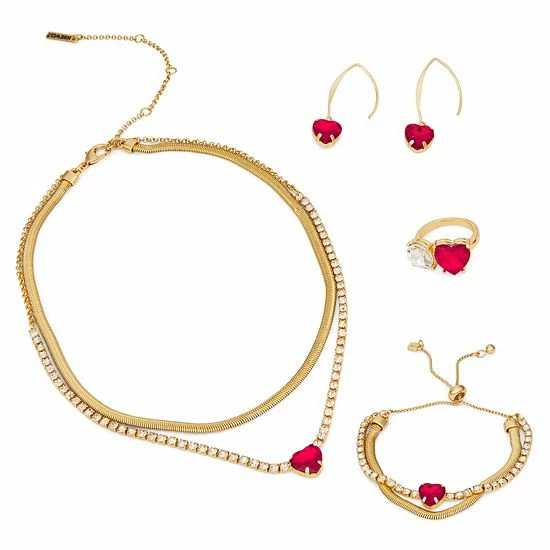 Best deal π€© Nine West Gold Tone Red & Clear Crystal Heart Double-Strand Necklace β 4 Best deal π€© Nine West Gold Tone Red & Clear Crystal Heart Double-Strand Necklace β - Image 2