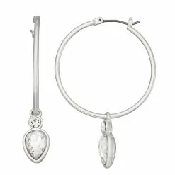 Flash Sale 🎉 Nine West Silver Tone Click It Hoop Earrings 🧨
