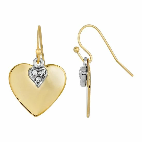Promo โ๏ธ 1928 14k Gold-Dipped And Clear Crystal Heart Earrings ๐ 3 Promo โ๏ธ 1928 14k Gold-Dipped And Clear Crystal Heart Earrings ๐