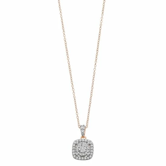 New π Unbranded 1/4 Carat T.W Diamond Cushion Pendant Necklace Sterling Silver π 5 New π Unbranded 1/4 Carat T.W Diamond Cushion Pendant Necklace Sterling Silver π - Image 3
