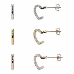 Deals β€οΈ FAO Schwarz Tri Tone Heart Hoop Earring Set π