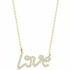 Flash Sale 😀 Sunkissed Sterling 14k Gold Over Silver Cubic Zirconia Love Script Necklace Silver Tone ✔️