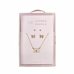 Best Sale 🥰 LC Lauren Conrad Gold Tone Love Letter Nickel Free Earring And Necklace Set 🤩