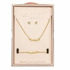 Hot Sale 😍 LC Lauren Conrad Heart Bar Necklace, Earring, & Bracelet Set 😀