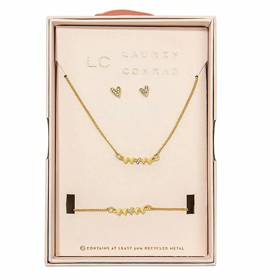 Hot Sale ๐ LC Lauren Conrad Heart Bar Necklace, Earring, & Bracelet Set ๐ 3 Hot Sale ๐ LC Lauren Conrad Heart Bar Necklace, Earring, & Bracelet Set ๐