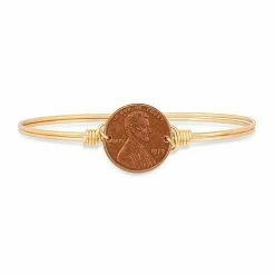 Deals 😍 Luca & Danni Luca + Danni Lucky Penny Bangle Bracelet Brass Tone 🔔